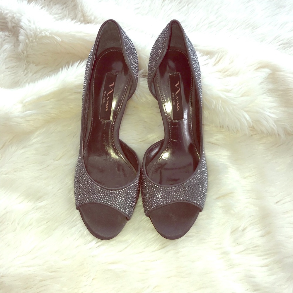 Nina embellished kitten heels